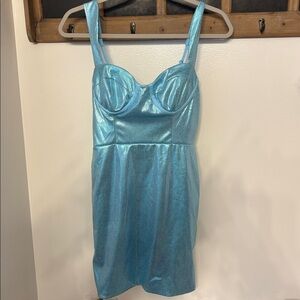 Shimmering Blue Sleeveless Dress